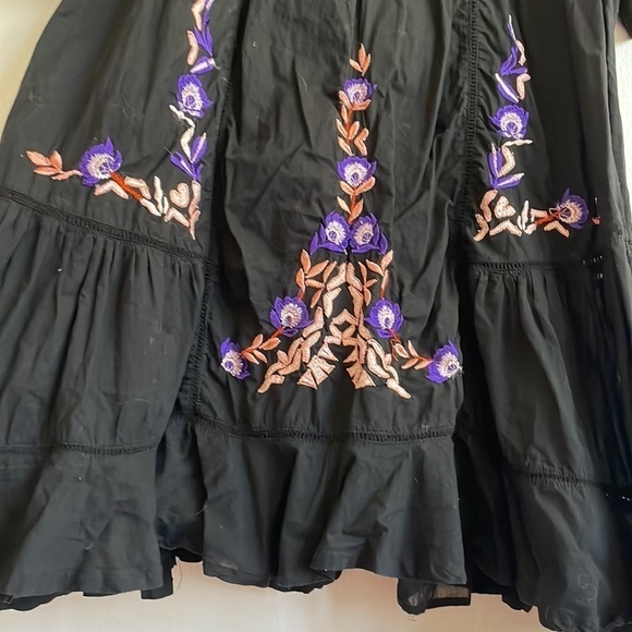 FREE PEOPLE BLACK PAVLO EMBROIDERED DRESS - Picture 6 of 8